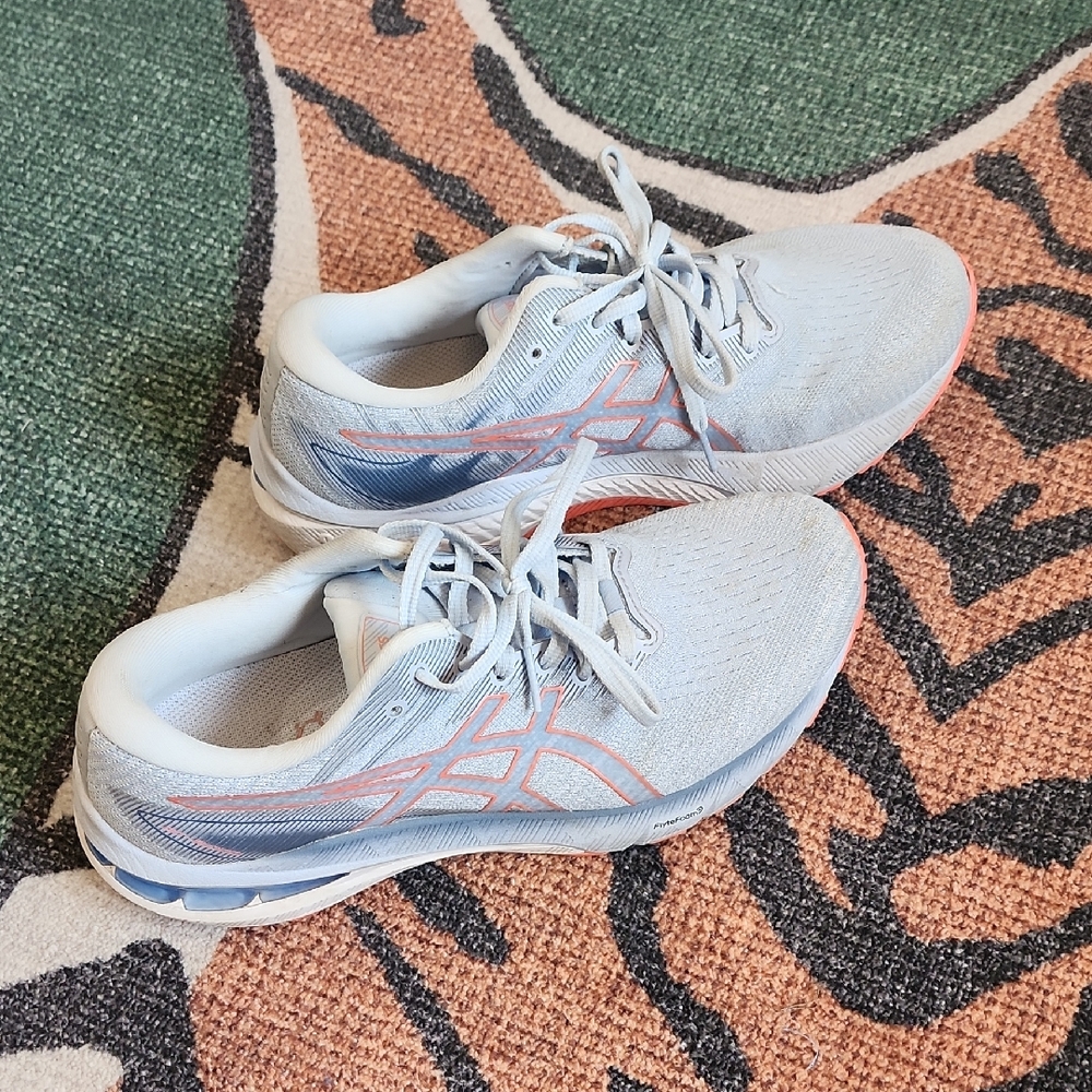 ASICS Sky Blue Sneakers with Coral Highlights